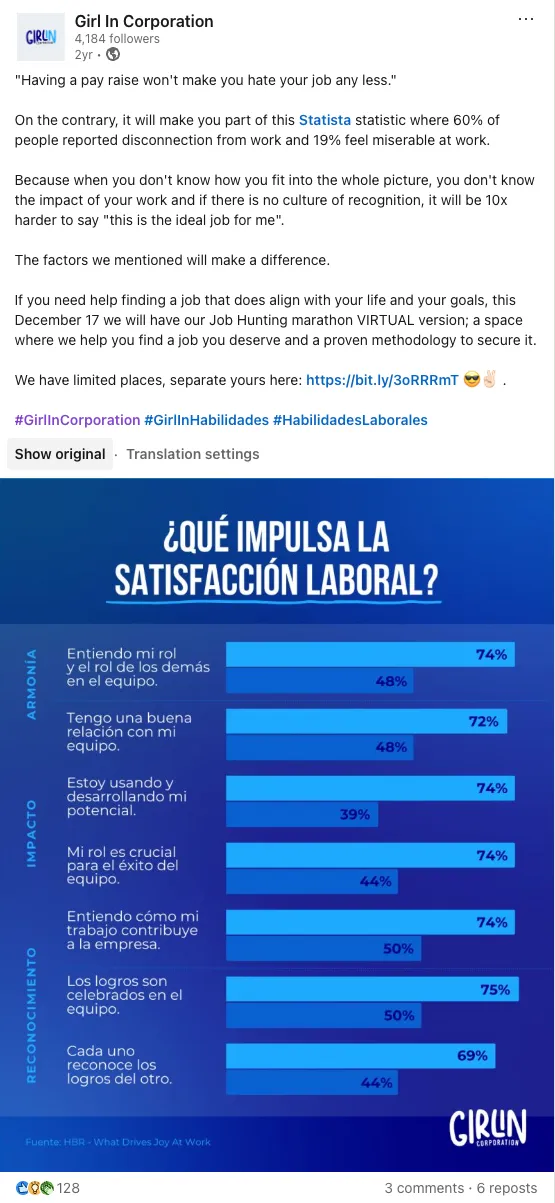 Girl in Corporation — LinkedIn post