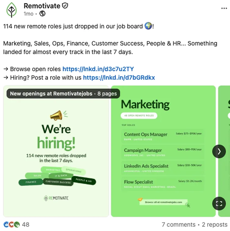 Remotivate — LinkedIn post