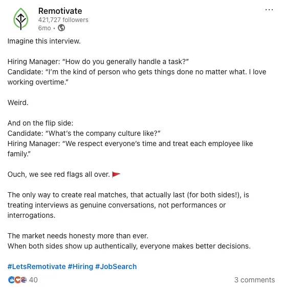 Remotivate — LinkedIn post