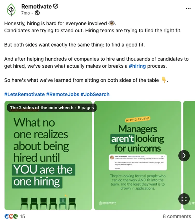 Remotivate — LinkedIn post