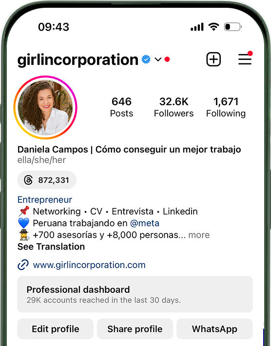 Daniela Campos Instagram profile preview