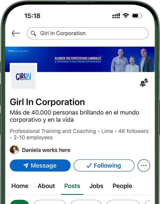 Girl In Corporation LinkedIn page preview