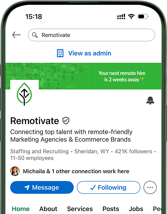 Remotivate LinkedIn page preview